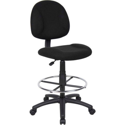 Backed Adjustable Height Ergonomic Lab Stool with Footring Wheels