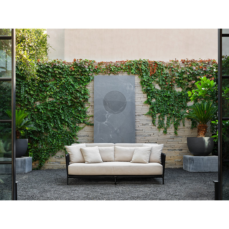 Otti Three-Seat Sectional Sofa, Blanca, Black