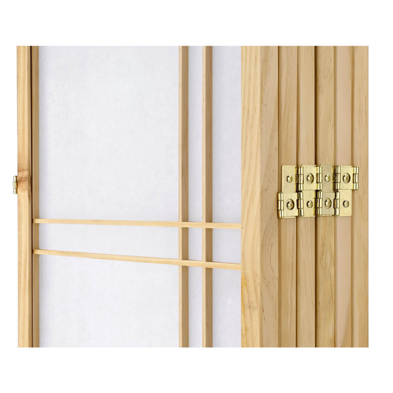 5 Panels Room Divider Privacy Screen Lattice Design, Natural