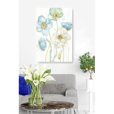 Coquelicots, doré, bleu, fougère, blanc II