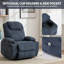 Fauteuil inclinable avec massage et chaleur, inclinable ultra-confortable réglable à 135 ° avec porte-gobelets et deux poches latérales, assemblage facile des outils