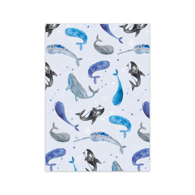 Whales Repeat Patterm 1 Piece Wall Art