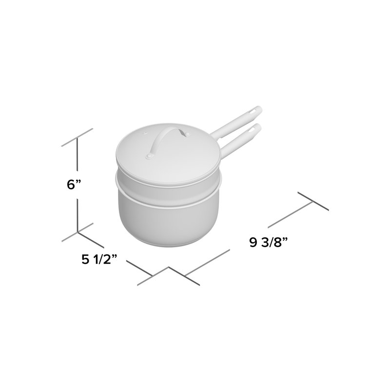 Bain-marie en acier inoxydable de 2 pte avec couvercle Ebern Designs