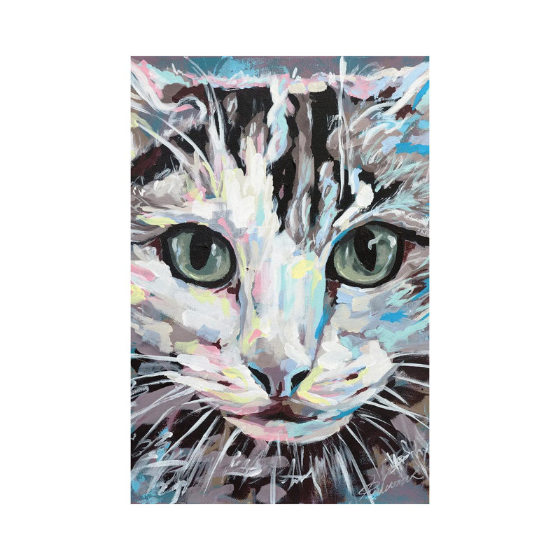 Cat II 1 Piece Wrapped Canvas Painting, 152.5 cm H x 101.5 cm W