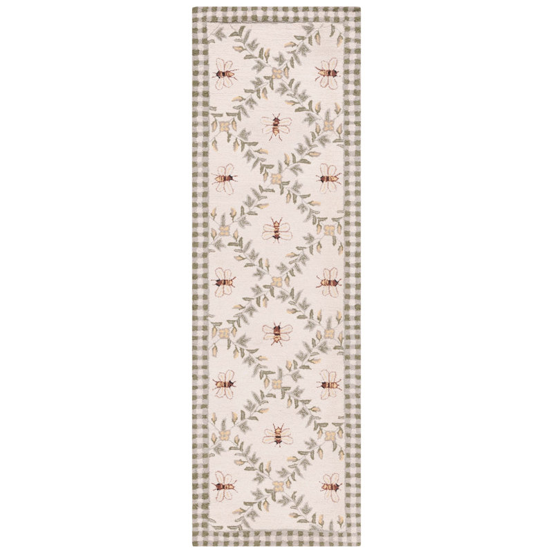 Elara Floral Handmade Wool Area Rug, Runner 2'6" x 8'