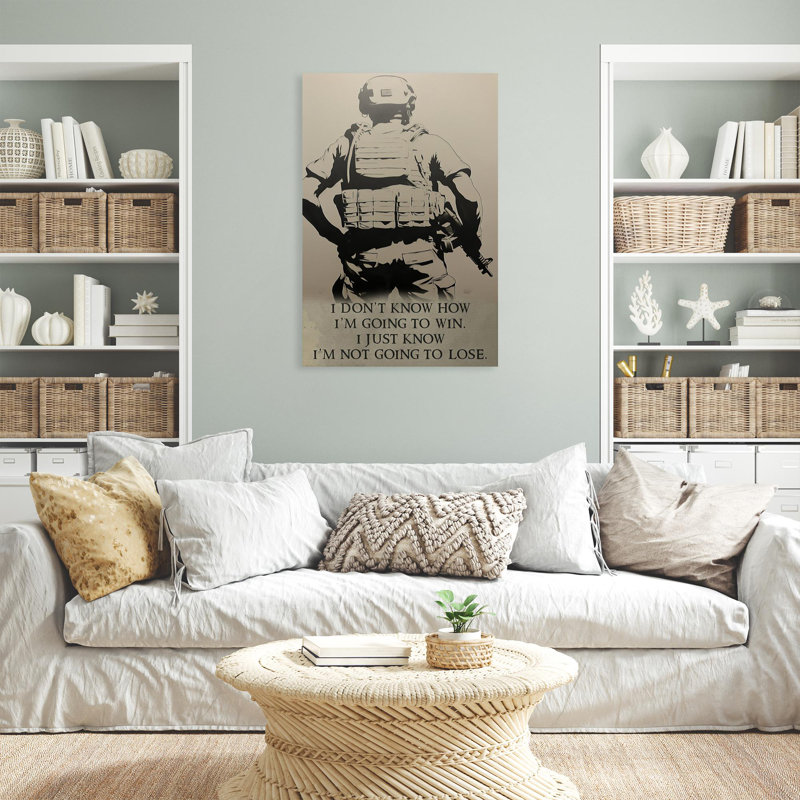 Soldat «Im Not Going To Lose», impression sur toile, H 20 po x l 16 po x P 1,25 po