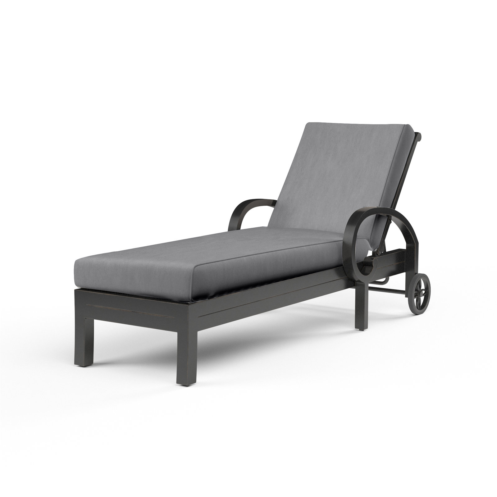 Monterey 81'' Long Reclining Single Chaise Sunbrella® with Cushions, Canvas Granite Sunbrella® Canvas