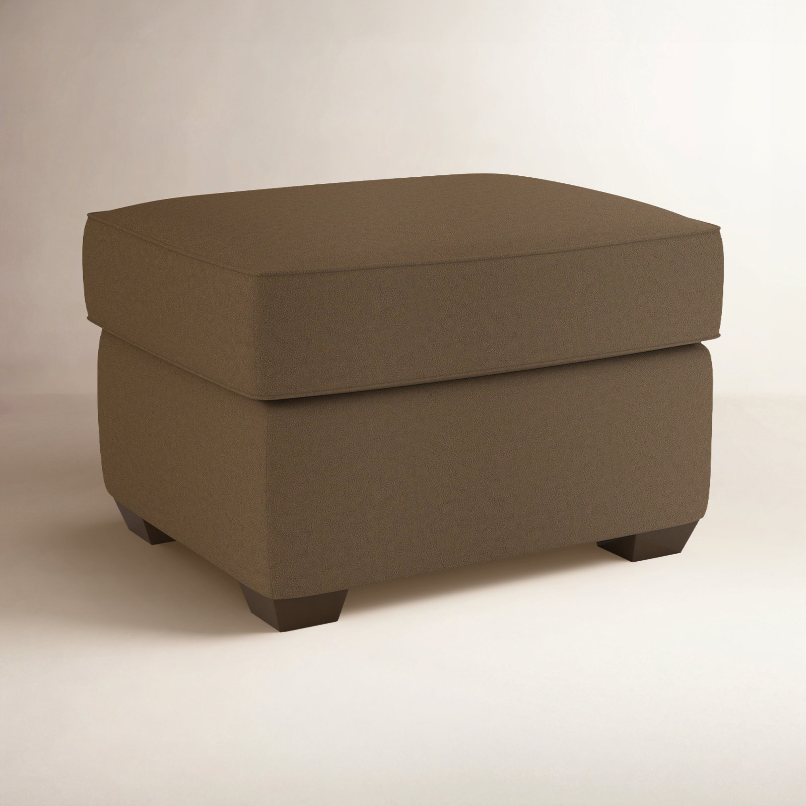 Gemi Upholstered Ottoman, Bella Cocoa Performance Velvet