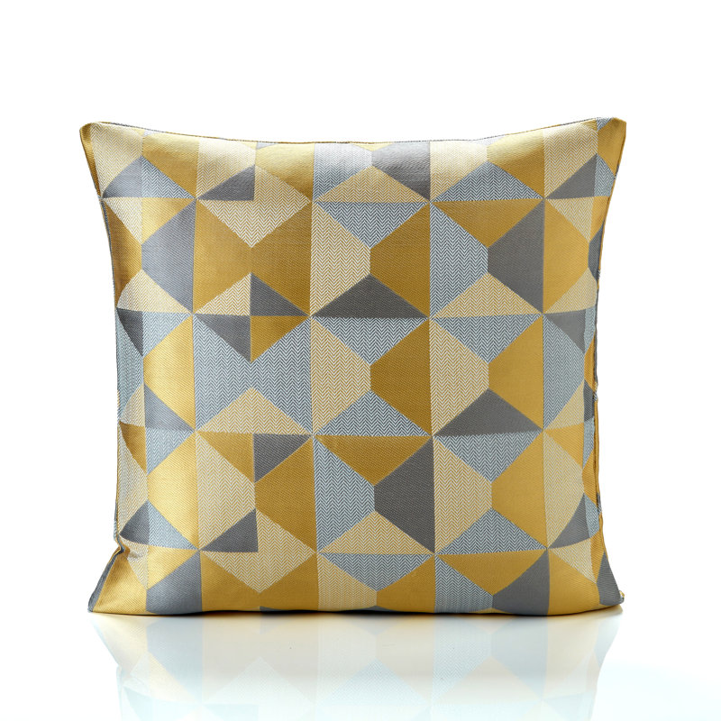 Stamper Skandi Geometric Scatter Cushion Cover, 55cm H x 55cm W x 1cm D, Yellow/Silver, Only Cover