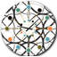 Motif géométrique monochrome - horloge murale moderne Mid-Century-40745313
