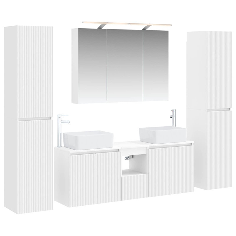 Vanity & Mirror Set, White
