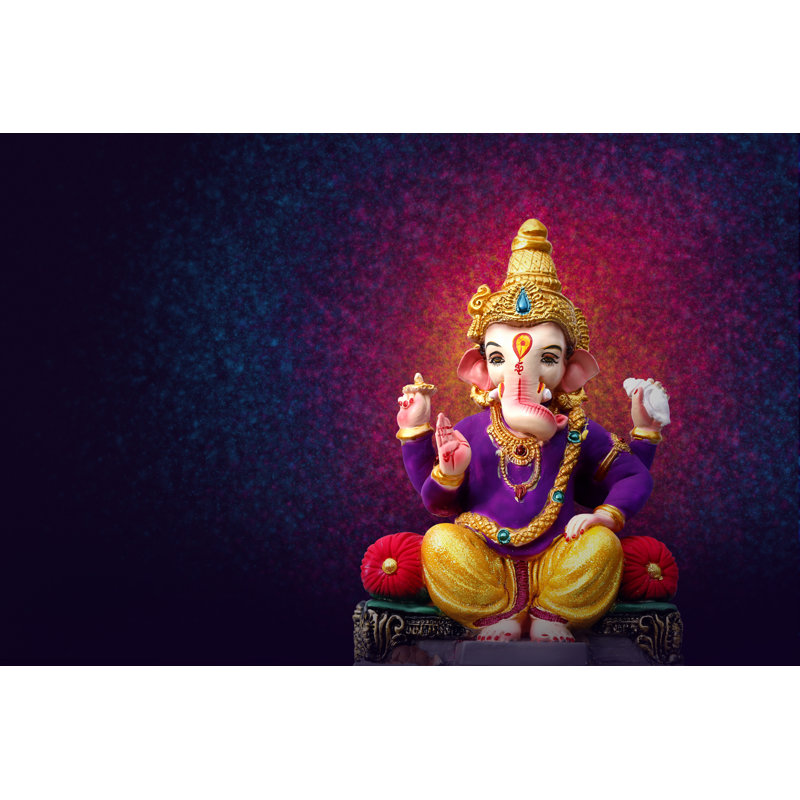 Lord Ganesha , Ganesha Festival - Wrapped Canvas Print, 30cm H x 46cm W x 3.8 cm D