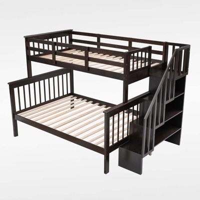 Veyra Twin Over Full Bunk Bed With Storage Stairs