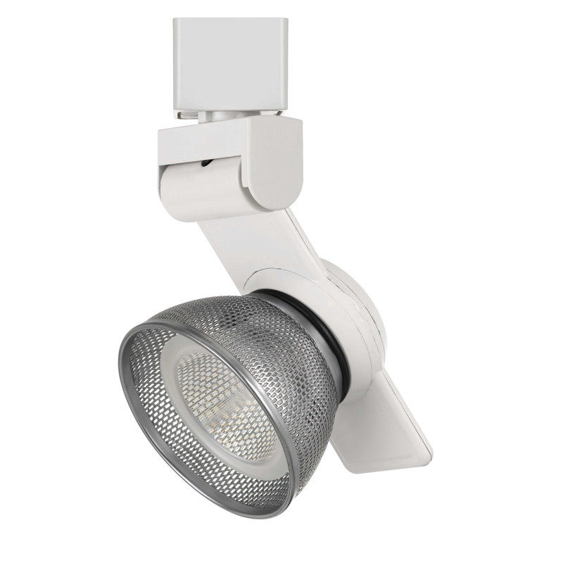 Tête de luminaire de rail del, Acier brossé, Blanc
