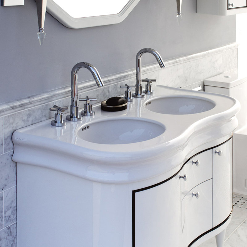 Lirico 47.25'' L Bathroom Sink, 4" Centers