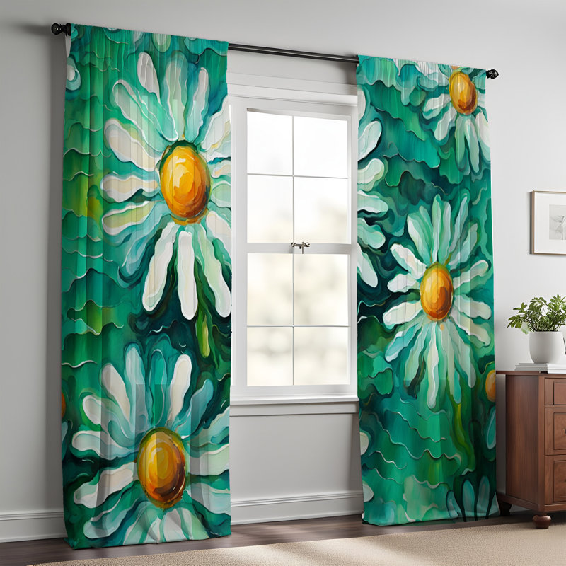 Paire de rideaux semi-transparents en polyester Yaya, L 56 po x L 78 po