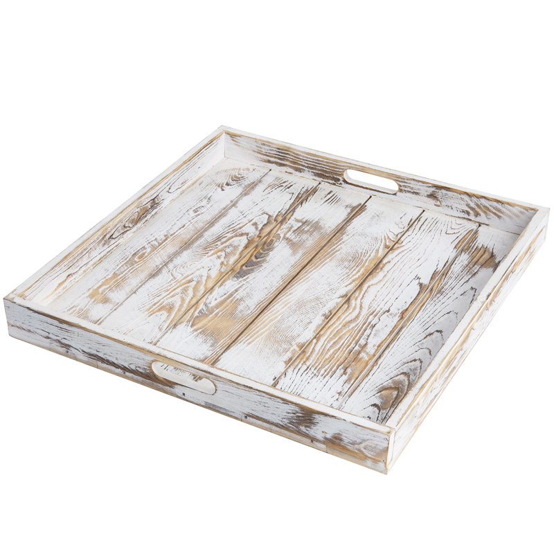 Wooden Ottoman/Coffee Table Tray, White