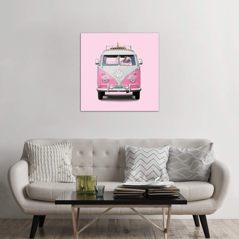 Pug Girly Adventure 1 Piece Wrapped Canvas Painting, 93.98 cm H x 93.98 cm W x 1.91 cm D