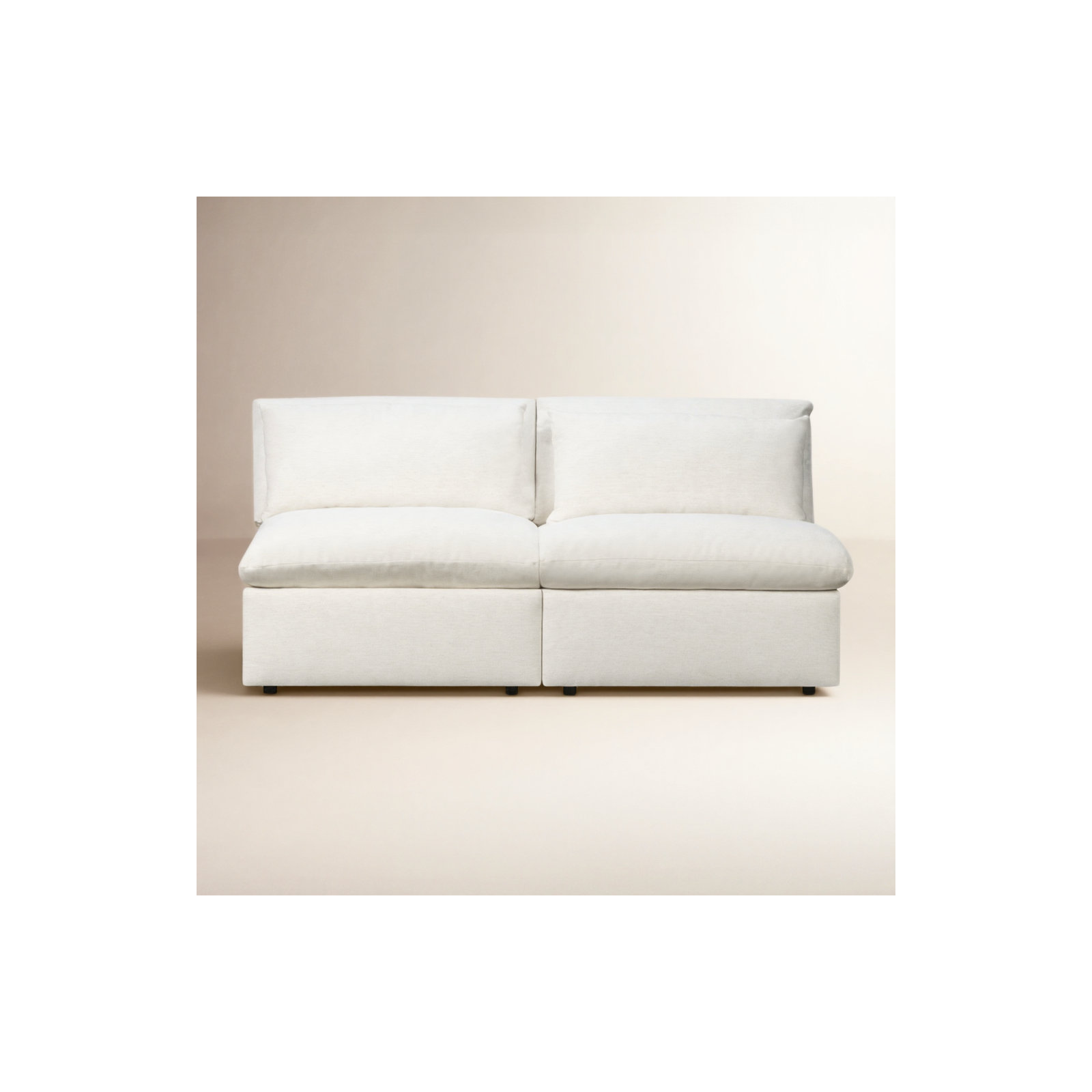 Remy Modular Armless 2-Piece Sofa, Nomad Snow Crypton® Chenille