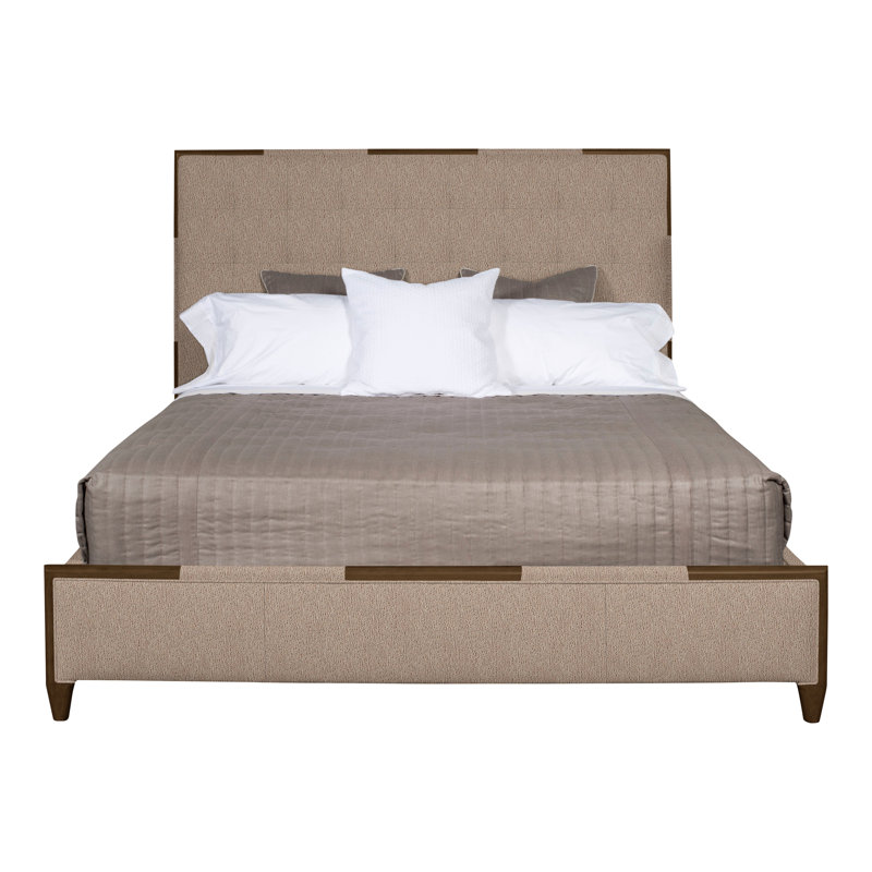 Lit à panneau tapissier très grand Thom Filicia Home California, La Havane, Champignon Navada, Grand lit