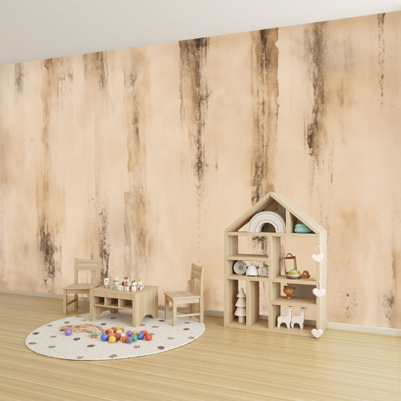 Papier peint adhésif pelez et collez Terre brune rustique beige, surface abstraite, art mural auto-adhésif et amovible