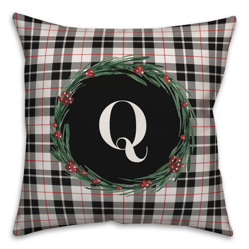 Checkered Throw Pillow, Q