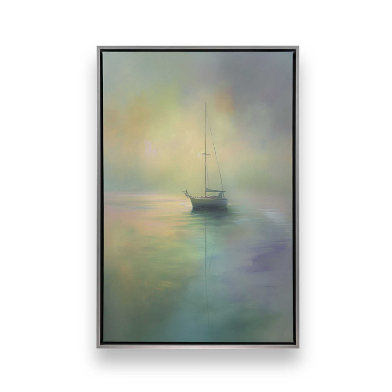 Guider Light V1 par Golden Glow Interiors, Cadre flottant en chrome poli, H 50 po x l 34 po x P 1,75 po