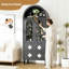 Armoire de rangement arquée en bois massif, finition noire-1282349867