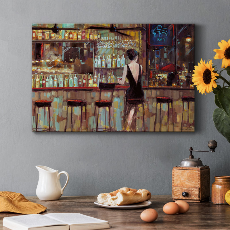 Elegant in Black - Reproduction d'art sur toile tendue, H 48 po x l 32 po x P 1 po