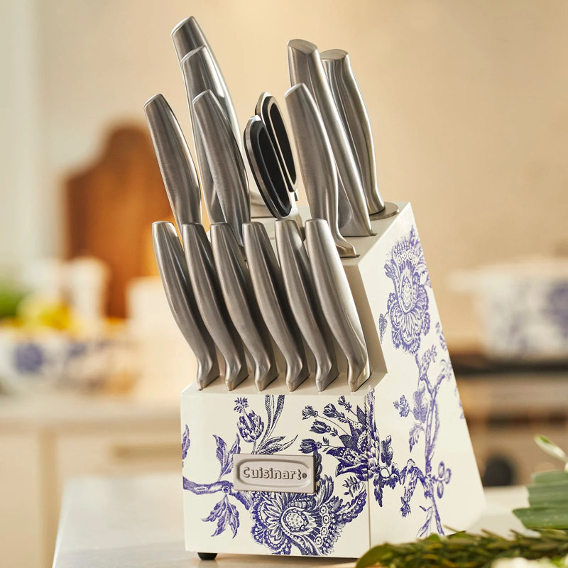 Cuisinart 15 Piece Caskata Collection Stainless Steel Hollow Handle Cutlery Block Set