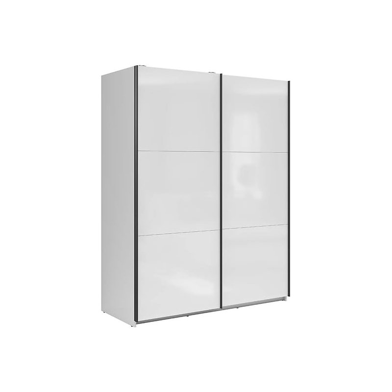 Beverlyn Manufactured Wood Wardrobe, 196cm H x 154cm W x 60cm D, White Gloss