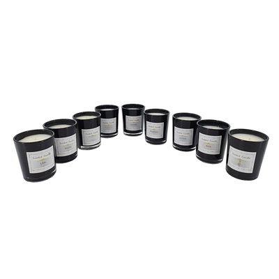 Kit Of 9 Jars Of Candles Scented With Fragrances: ROSE, JASMINE, LAVENDER, LILAC, GARDENIA, ROSEMARY, VANILLA, BERGAMOT, LEMON, 3 Lbs Weight 2E4AFEFD316F4C96B20E7A968CF351A5