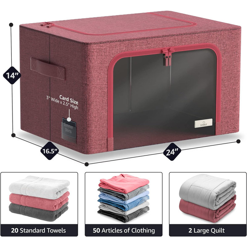 Sac de rangement en tissu Sorbus, Rose