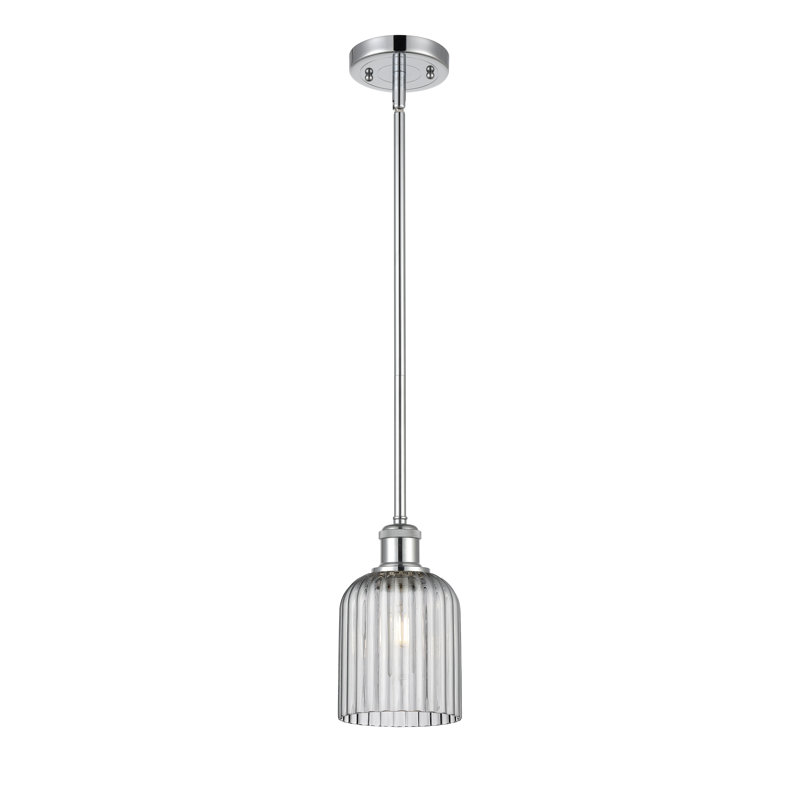 Luminaire suspendu 5 lumières Ballston Addeline, Chrome poli, Gris fumée clair