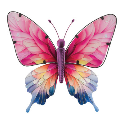 Décoration murale papillon en verre et métal 20 po Garden Vibe