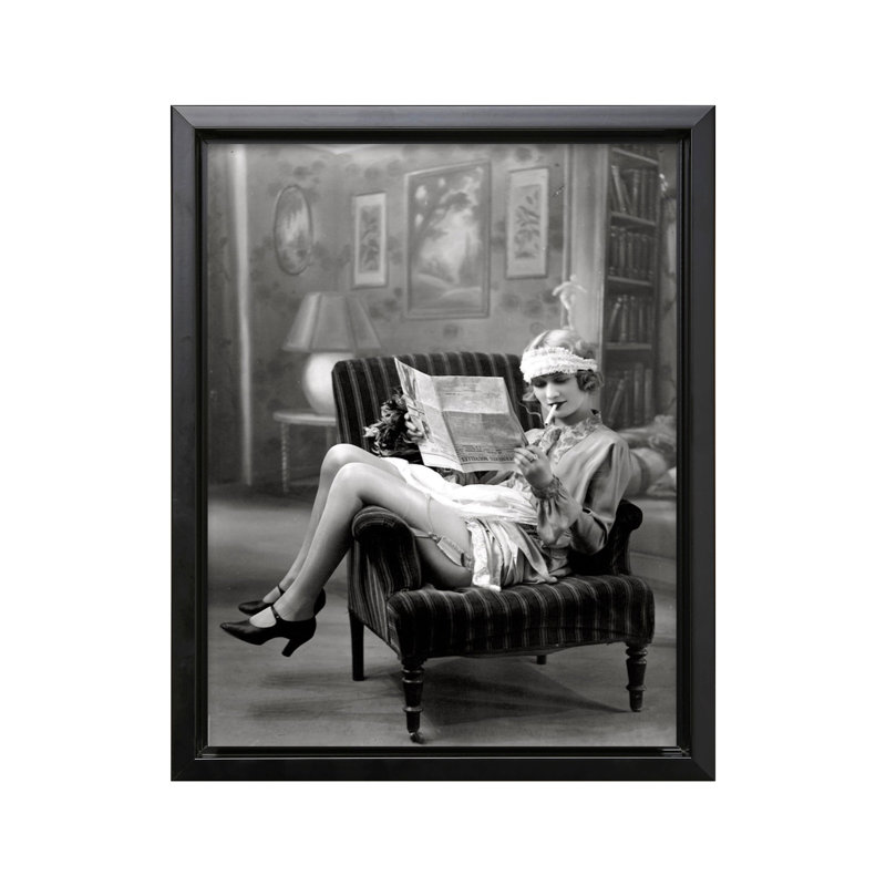 Flapper Girl, Cadre noir, Canevas, H 18 po x l 24 po