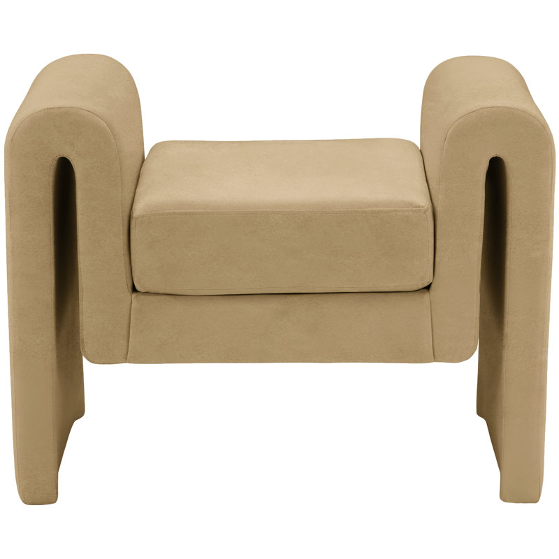 Banc rembourré Sloan, Velours brun clair