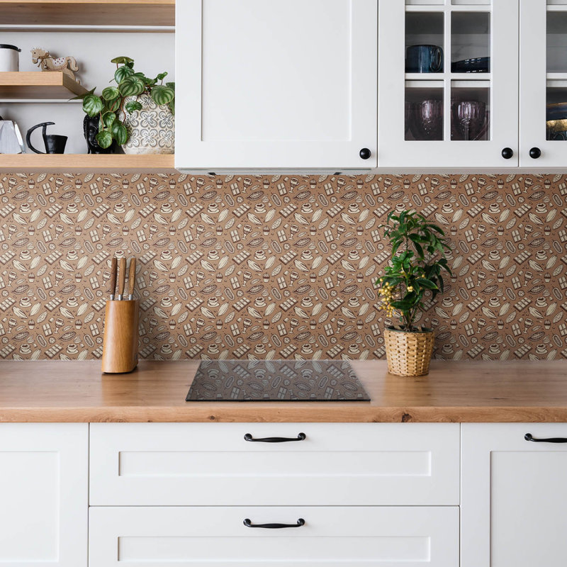 Self Adhesive Vinyl Splashback Wall Panel Sticker Tile Peel Stick 100x50 cm Brown abstraction