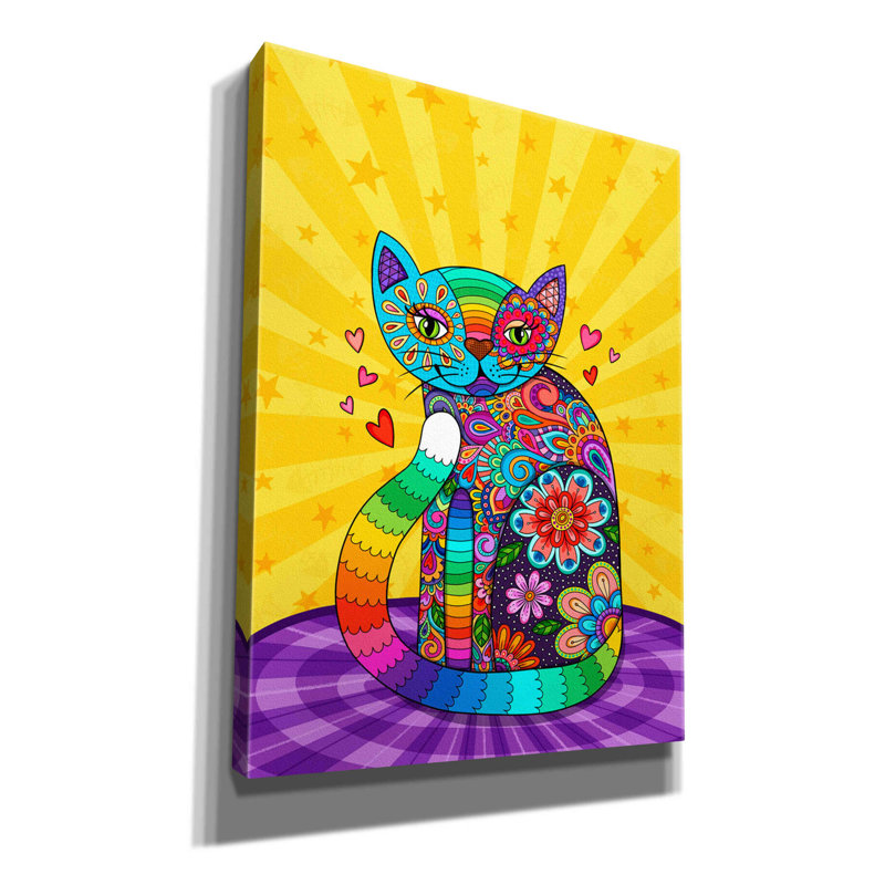 «Cats Meow» par Hello Angel - impression sur toile tendue, H 54 po x l 40 po x P 1,5 po
