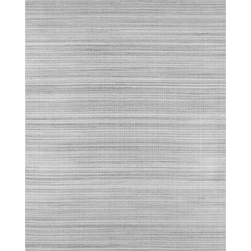 Tapis gris tissé à la main, Rectangle 6 pi x 9 pi