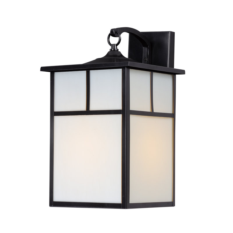 Lanterne murale d'extérieur Boricco, Noir, H 16 po x l 9 po x P 10,5 po, Blanc