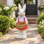Statue de jardin en résine peinte à la main 16,14 po avec panier à fleurs pour l'intérieur et l'extérieur