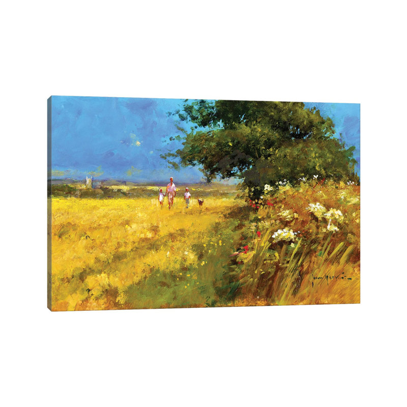 A Walk In The Field by John Haskins - Wrapped Canvas Painting, 20.32 cm H x 30.48 cm W