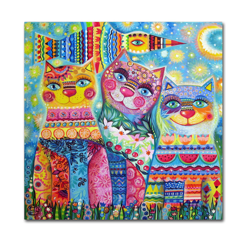 « déco chats », reproduction d’impression sur toile tendue, H 35 po x l 35 po