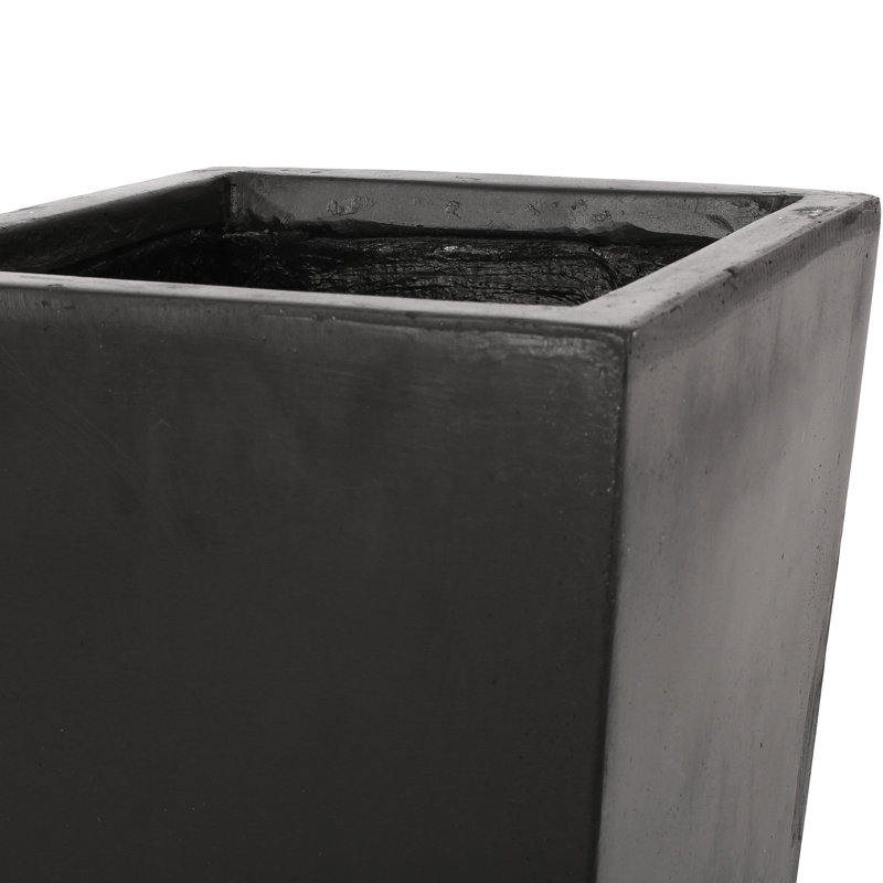 Jardinière en pierre noire 13 "X 32,5" pour jardin - Option de style moderne pour l'extérieur
