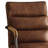 Retro Brown Leather Chair - Height Adjustable Seat, Luxury Cushion, Metal Base With Wheels, Stylish Elegant Work Supply Swivel Seat And-1899134359