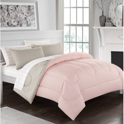 Solid Reversible Modern & Contemporary Polyester Box Stitch Solid Colour Comforter