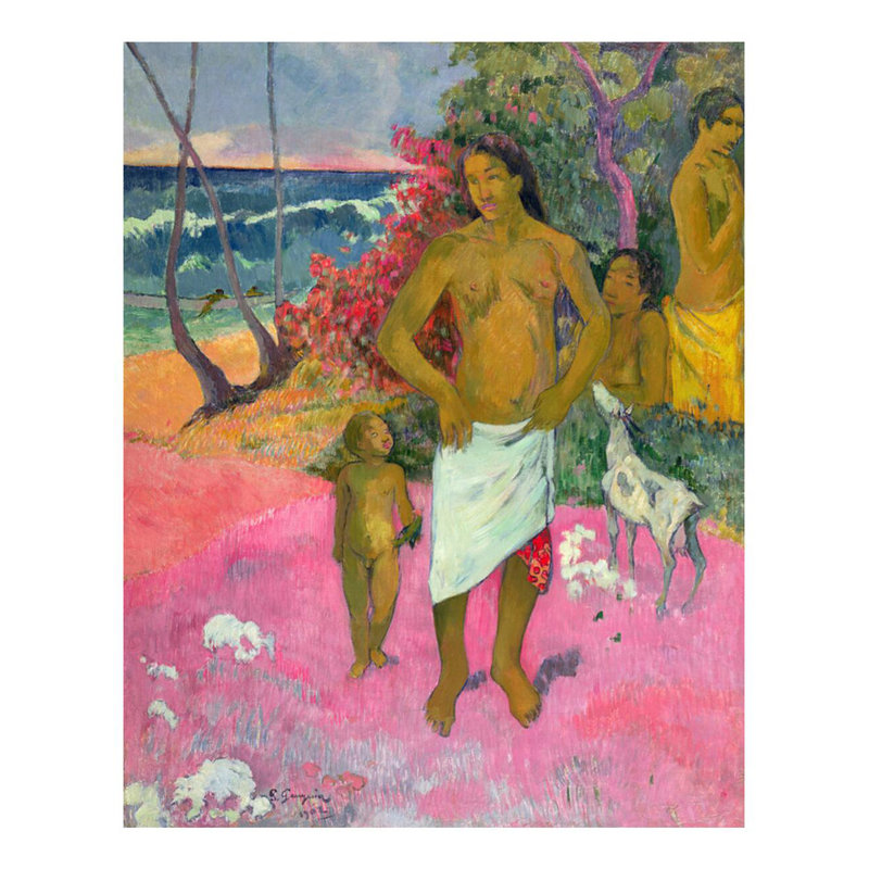 «A Walk by the Sea» par Paul Gauguin - Estampe numérique, H 28 po x l 22 po