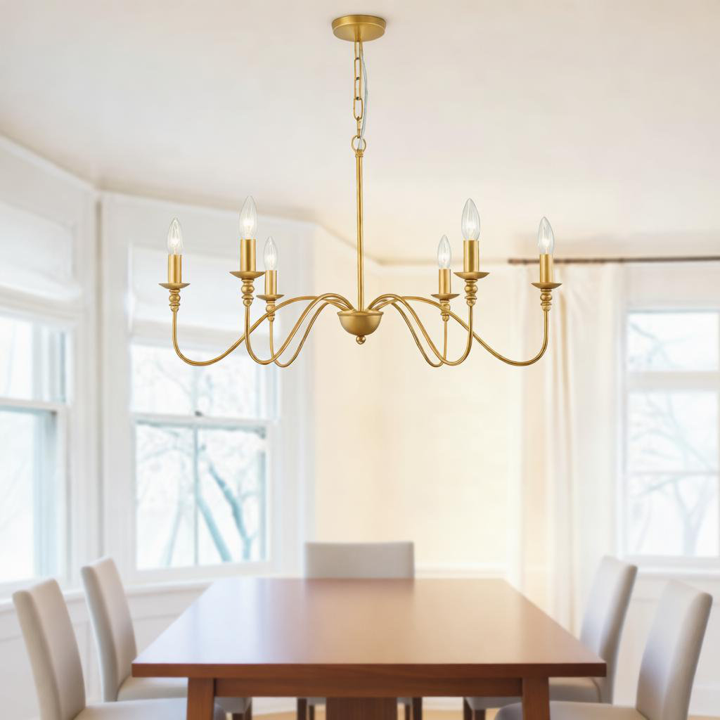 Enspijk 6-Light Dimmable Classic/Traditional Iron Chandelier Rosalind Wheeler 