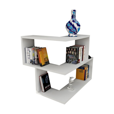 Modern Wall Shelf, White, 17.7 x 21.8 x 5.7 inches | 100% Melamine Coated Particle Board, Thickness: 0.71 inches | Multiple Shelves, Wall-Mountable Design | Perfect for Home Decor & Space-Saving Storage